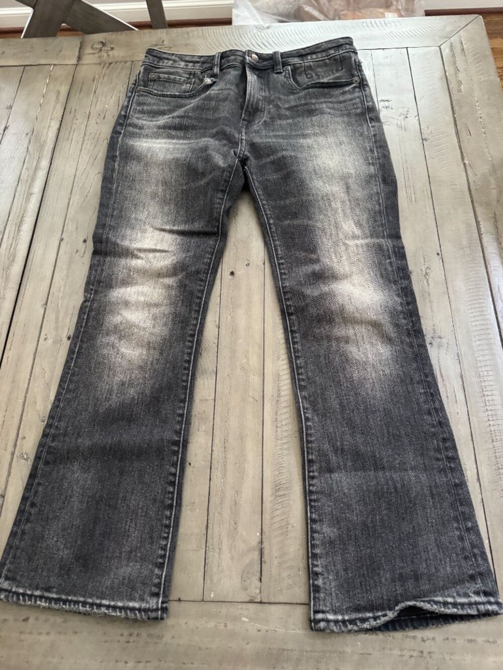 R13 Kick Fit Kennet Stretch Black Flare Jeans Size 27 - Picture 2 of 3